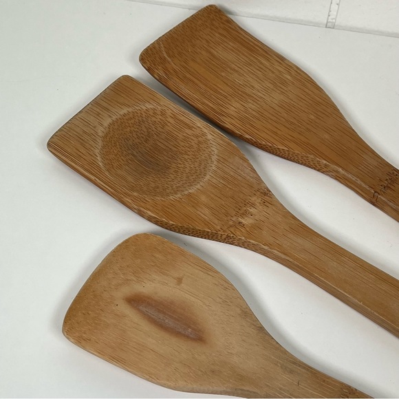 [SOLD!] Vintage Set of 3 Pampered Chef Bamboo Wooden Spatulas Kitchen Utensils - Picture 13 of 15